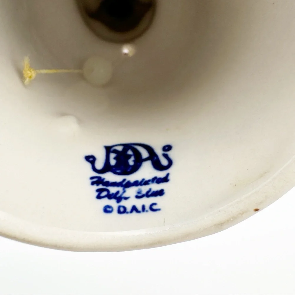 Vintage DAIC Delft Blue Dutch Boy Porcelain Bell